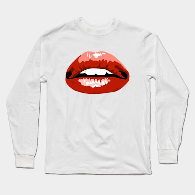 Sexy red Lips Long Sleeve T-Shirt by ColorFlowCreations